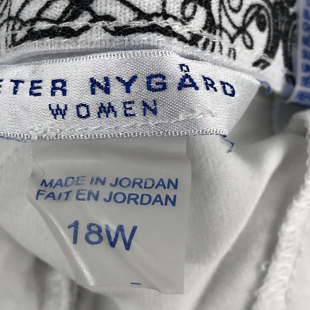 Peter Nygard cropped pants women's Plus size 18W white stretch zipper hem - Picture 4 of 7